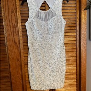 Elegant White Dress with Gold Detailing